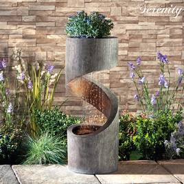 Serenity Spiral Rainfall Water Feature with Planter