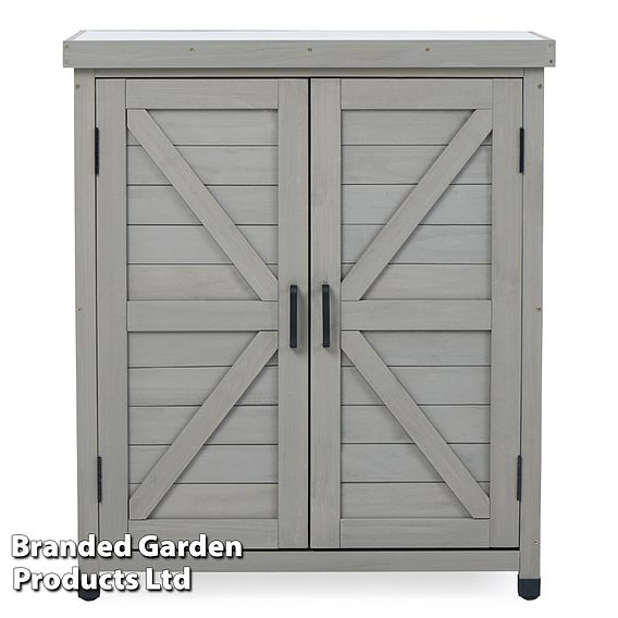 Grey Wooden Garden Storage Cabinet