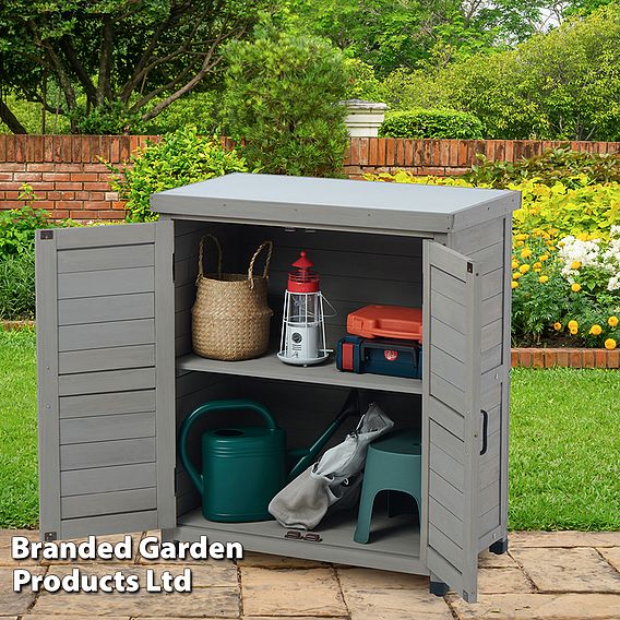 Grey Wooden Garden Storage Cabinet